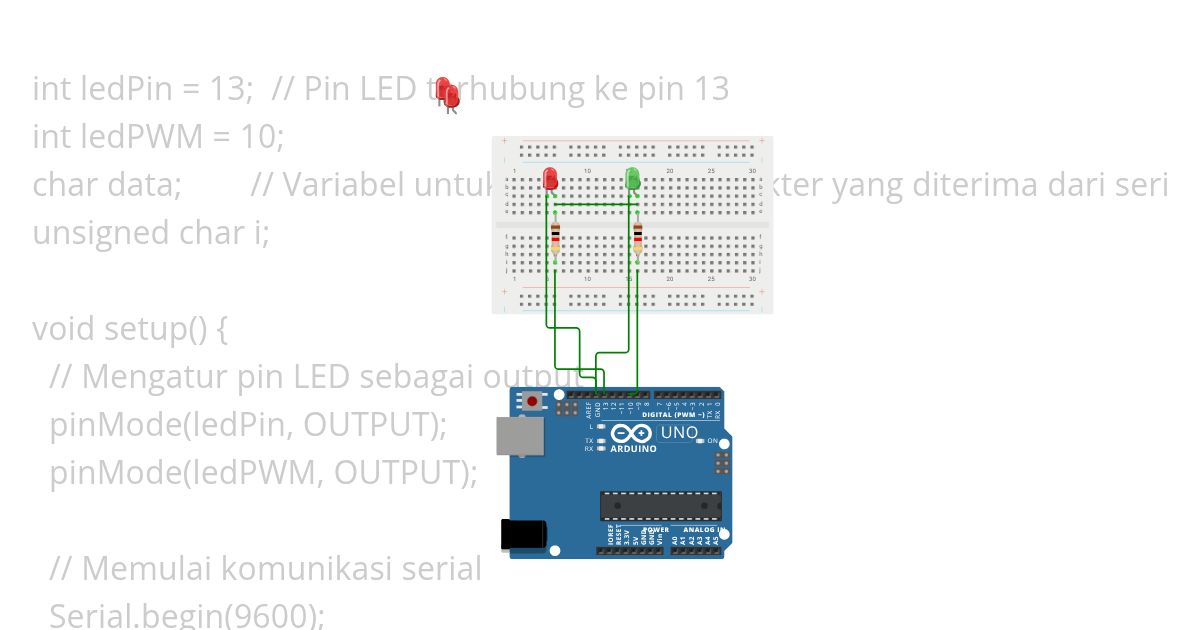 Serial 2 LED  simulation