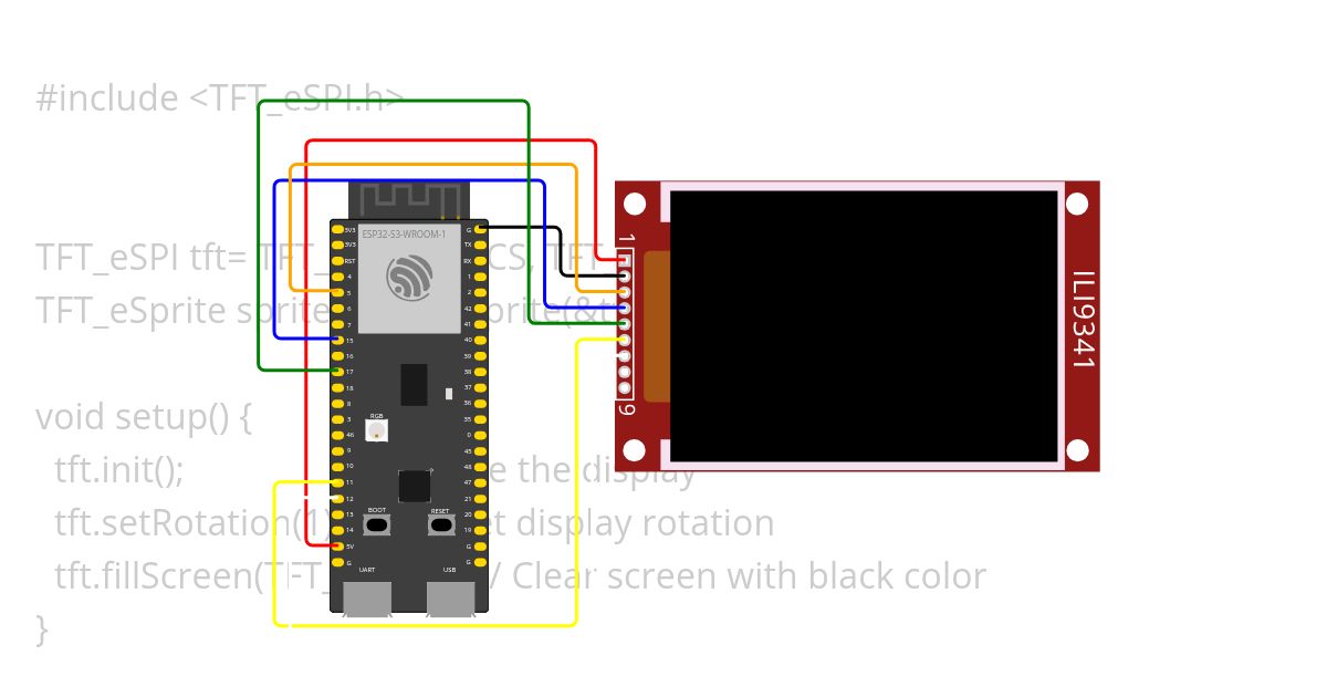 ESP32 T Display S3 Speed Checker simulation