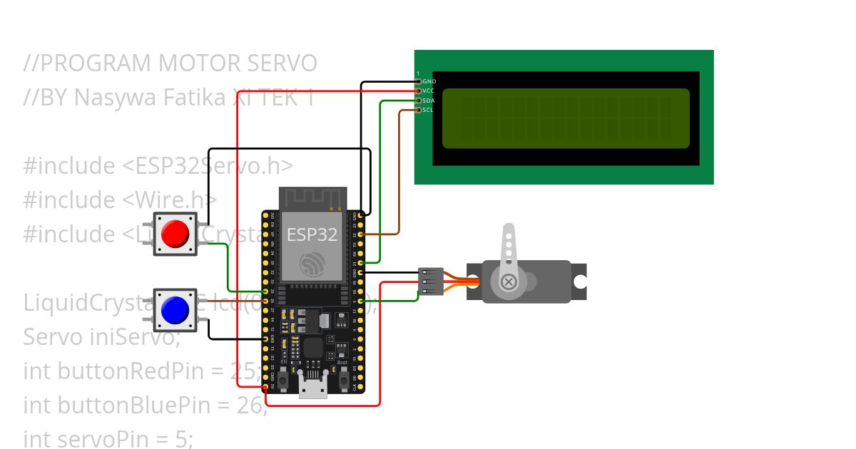 Project Motor servo W/LCD simulation