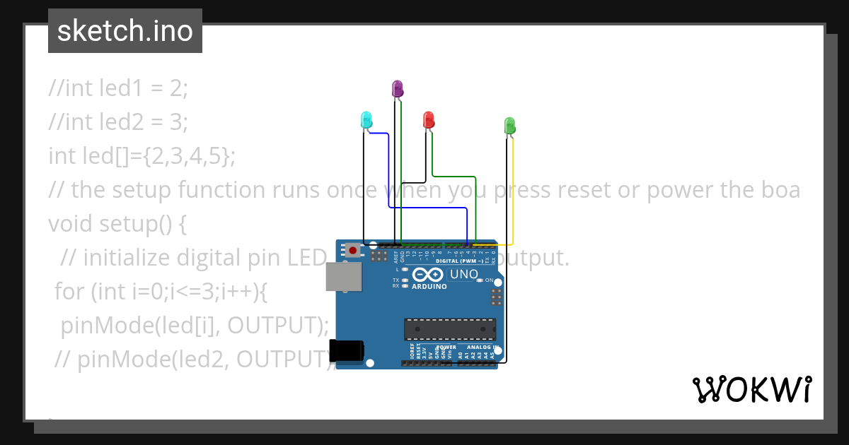 blink_function_Array - Wokwi ESP32, STM32, Arduino Simulator