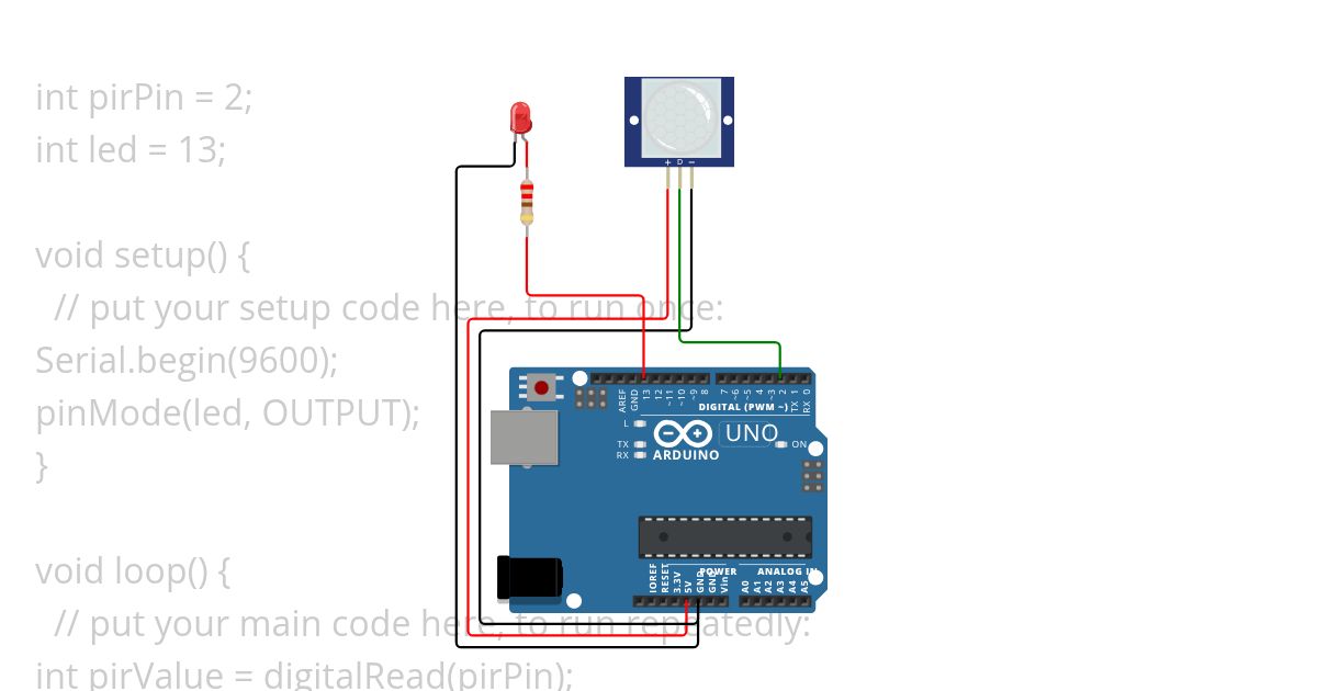 sensor gerak PIR simulation