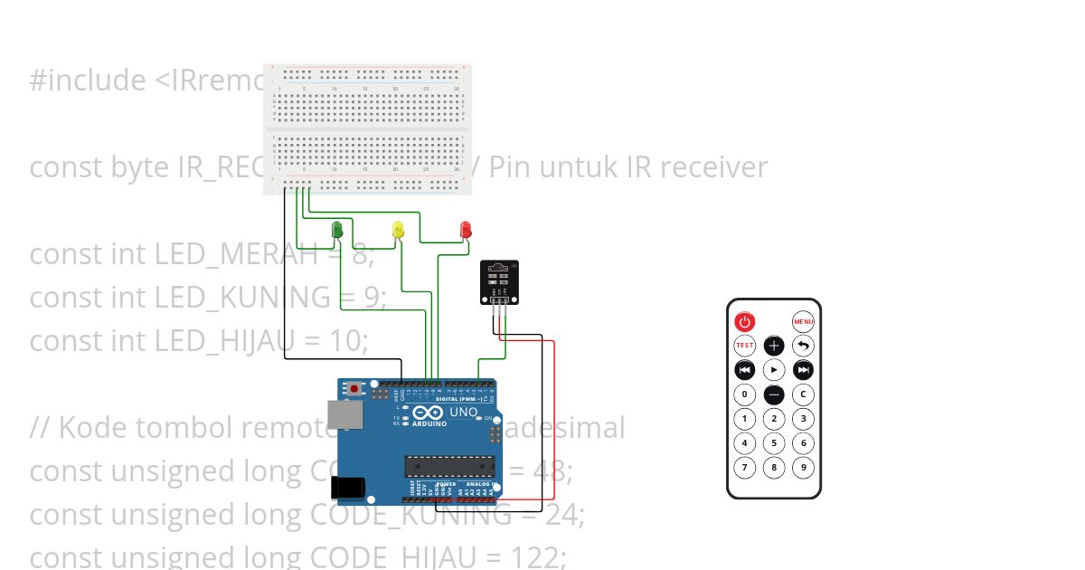 IRrecev with remote control simulation