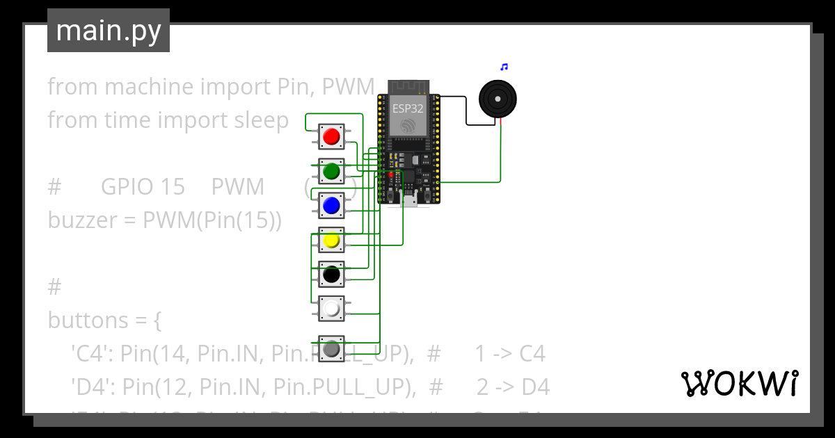 Piano Wokwi Esp32 Stm32 Arduino Simulator