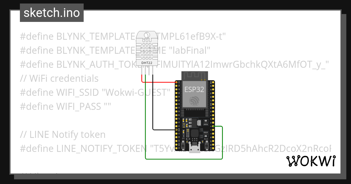 DHT 22 lab2 Wokwi ESP32, STM32, Arduino Simulator