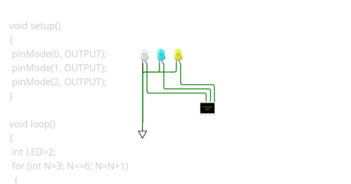 3 led blink simulation
