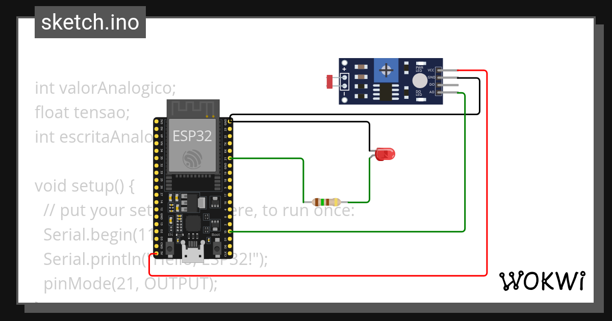 Led dimmer Wokwi ESP32, STM32, Arduino Simulator