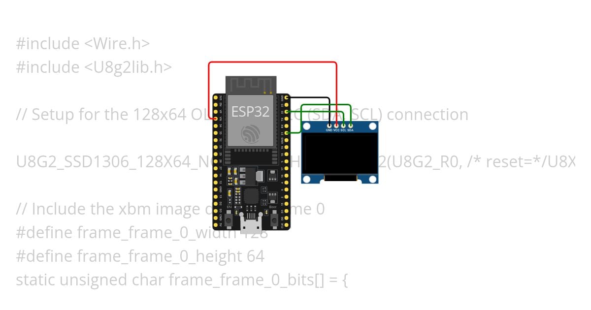 XBM to ESP32 OLED128 simulation