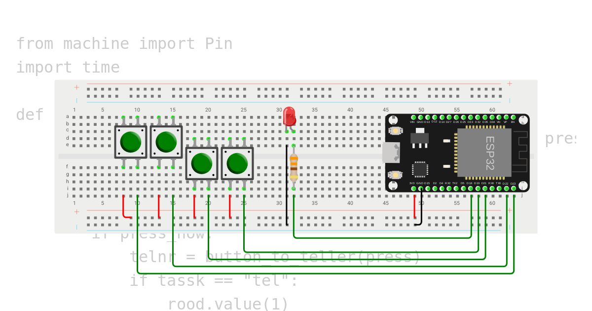 Les 7 - 4 buttons  - 2 tellers simulation