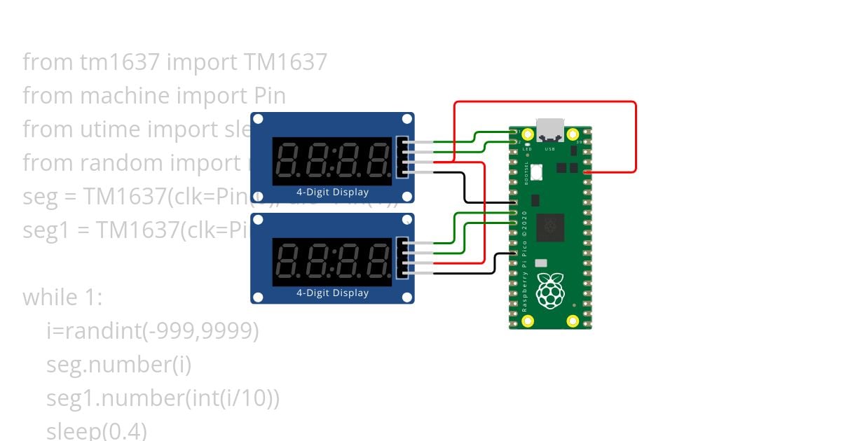 7 segment tm1637 1 simulation