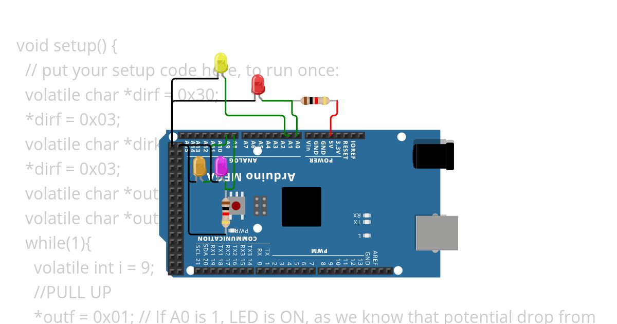 Pull-up & Pull-down resistor concept simulation
