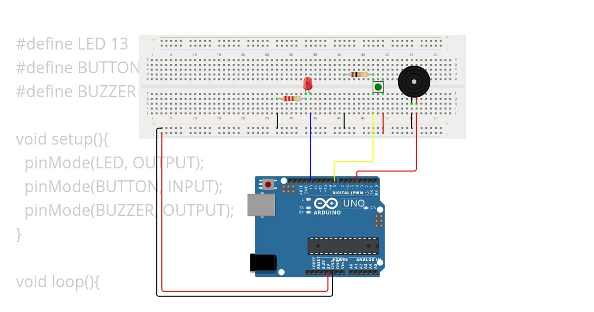 Led light & buzzer simulation