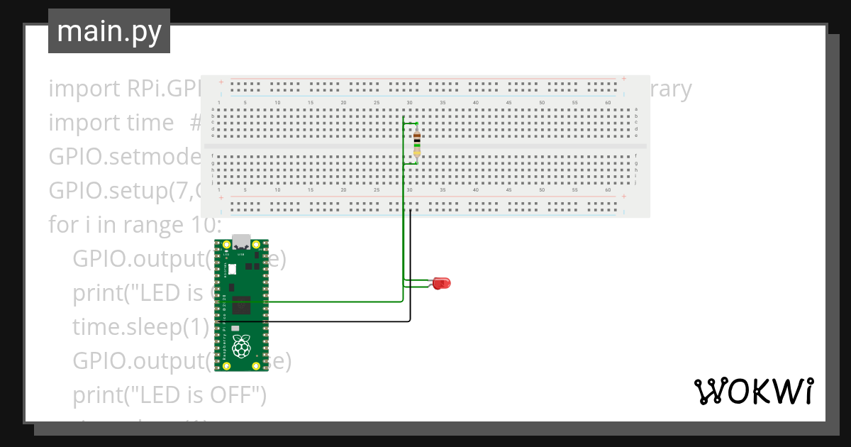LED.py Copy Wokwi ESP32, STM32, Arduino Simulator