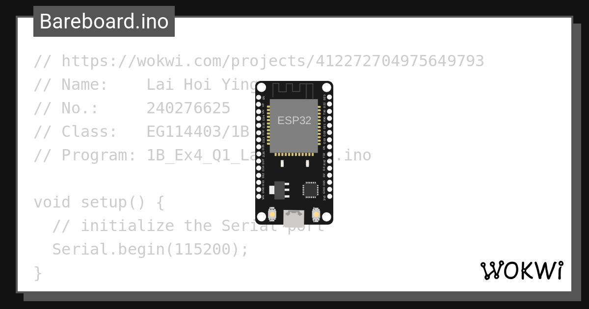 Ex4 q1 wokwi esp32 stm32 arduino simulator