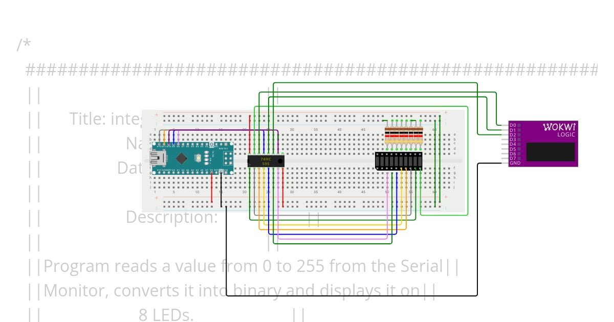 Int Serial Read and Display w/ Nano and Logic Analyzer simulation