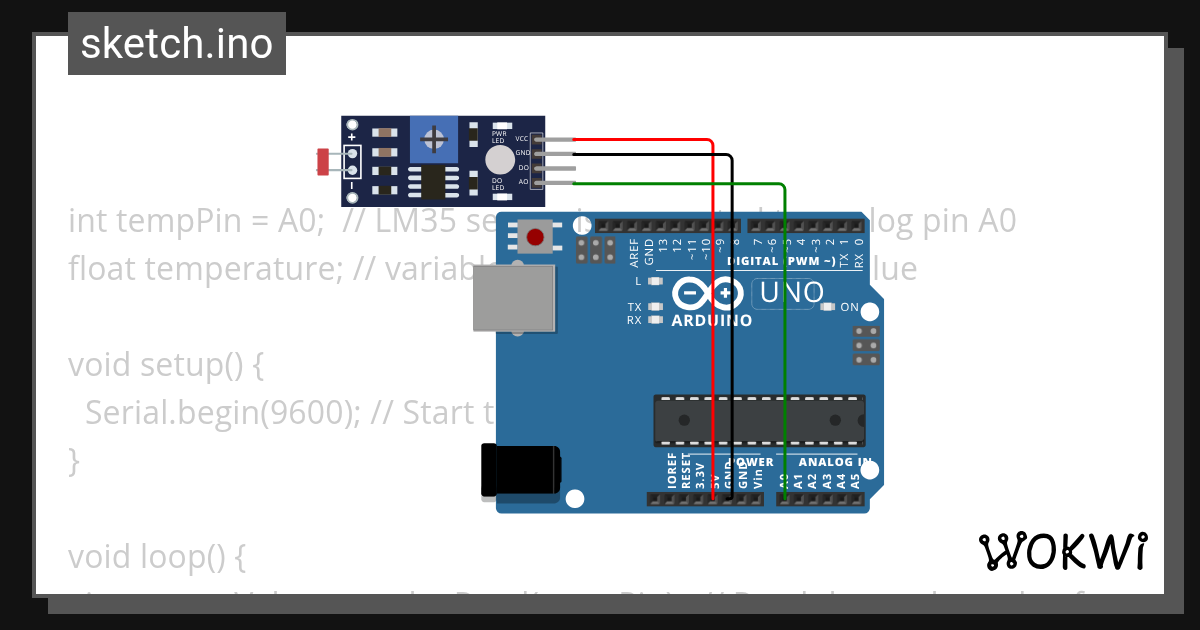 sensor setup Wokwi ESP32, STM32, Arduino Simulator