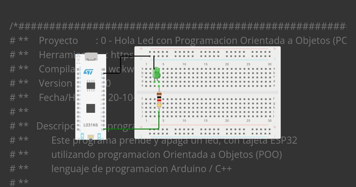 0 Hola Led C++ STM32