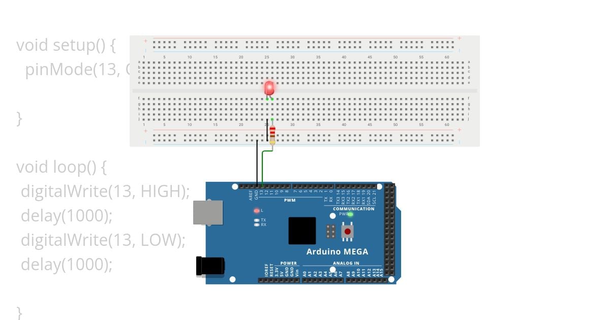 LED ARDUINO MEGA simulation