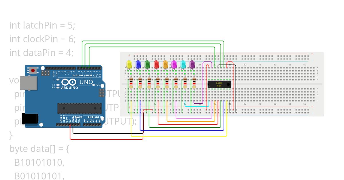 REGISTER-74HC595 XII F7 simulation