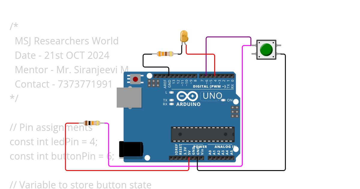 Task  2 Buzzer Control Via Push Button simulation