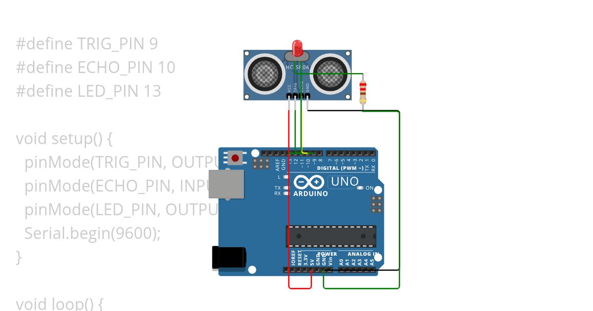 Ultrasonic Sensor IoT lab simulation