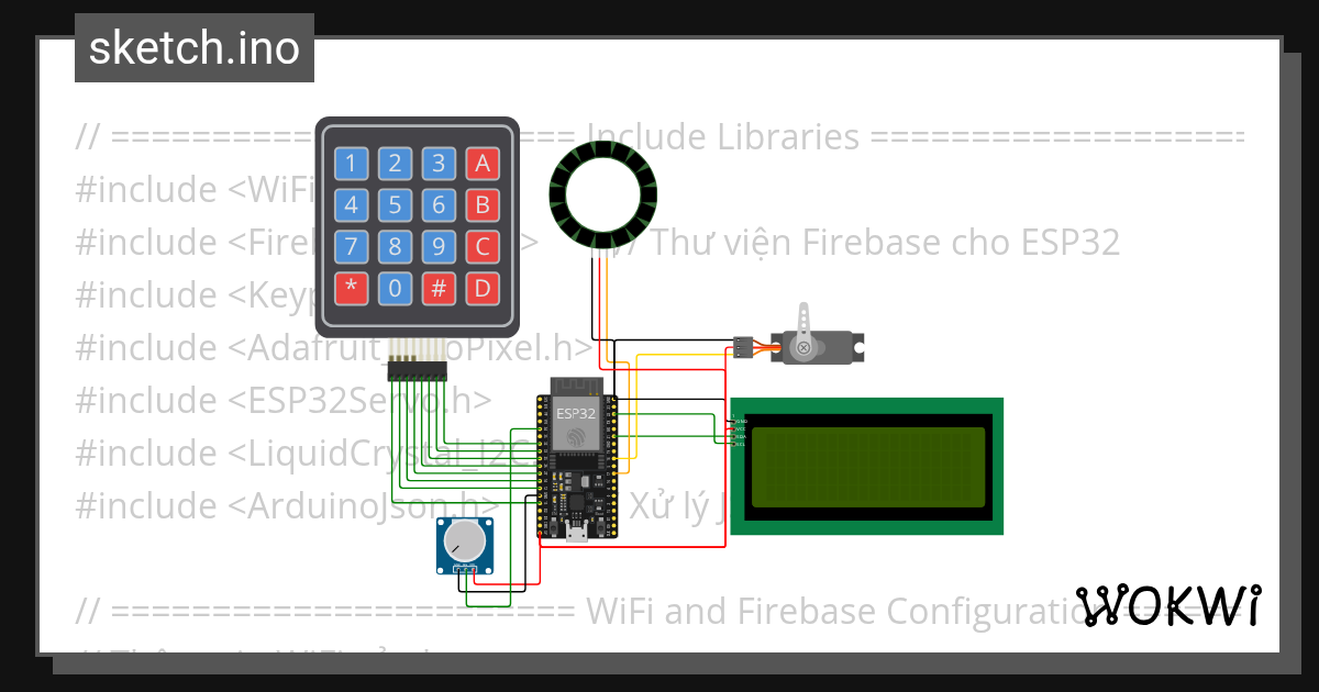 Access Control System Wokwi ESP32, STM32, Arduino Simulator