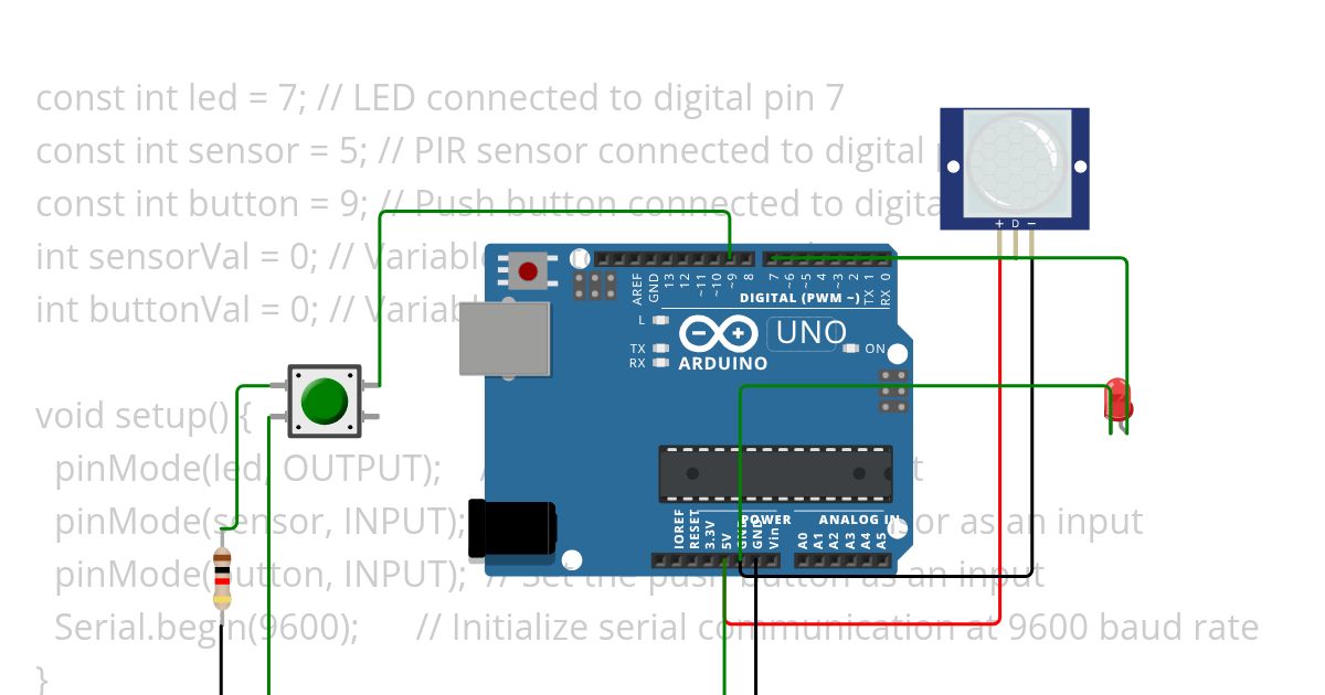 PIR sesor simulation