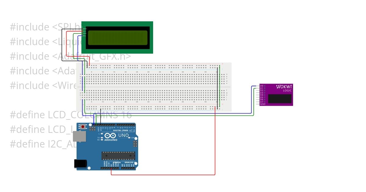 I2C LCD w/ Logic Analyzer simulation