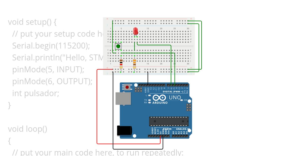 Pulsador led arduino simulation