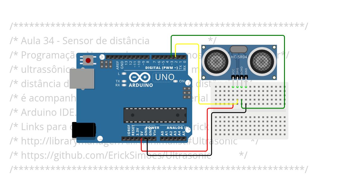 Aula 34 - sensor de distância ultrassônico simulation