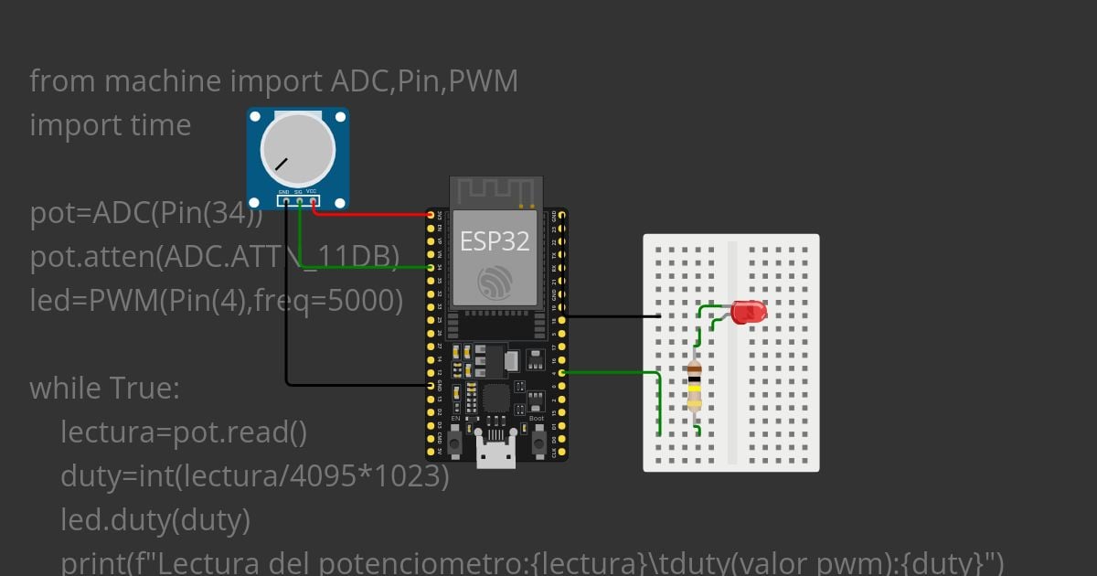 led con potenciometro