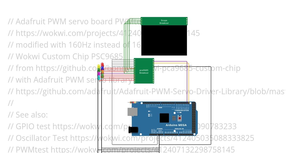 pca9685 custom chip_Adafruit_PWMExample simulation