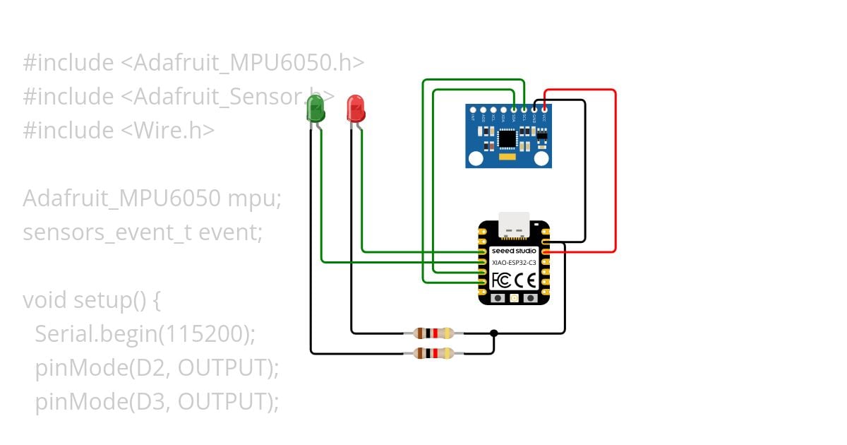 XIAO-ESP32-C3 MPU6050 simulation