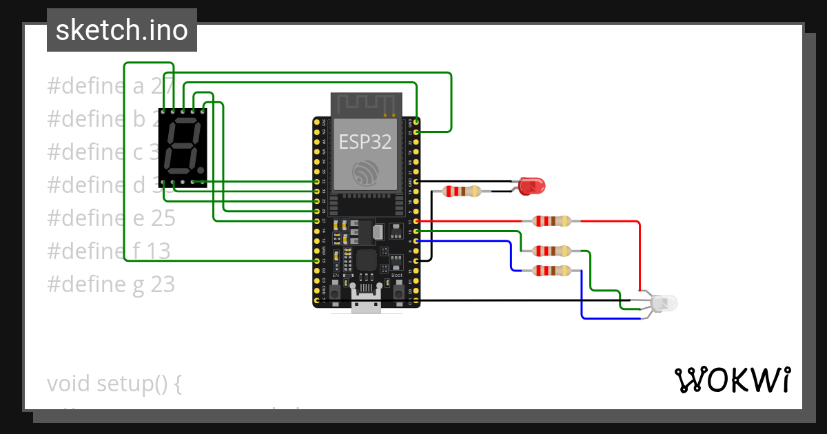 7 segments - Wokwi ESP32, STM32, Arduino Simulator