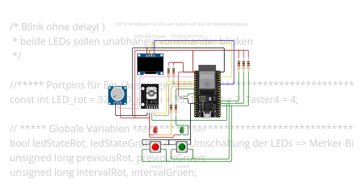 ESP32 Blink mit 2 LEDs simulation