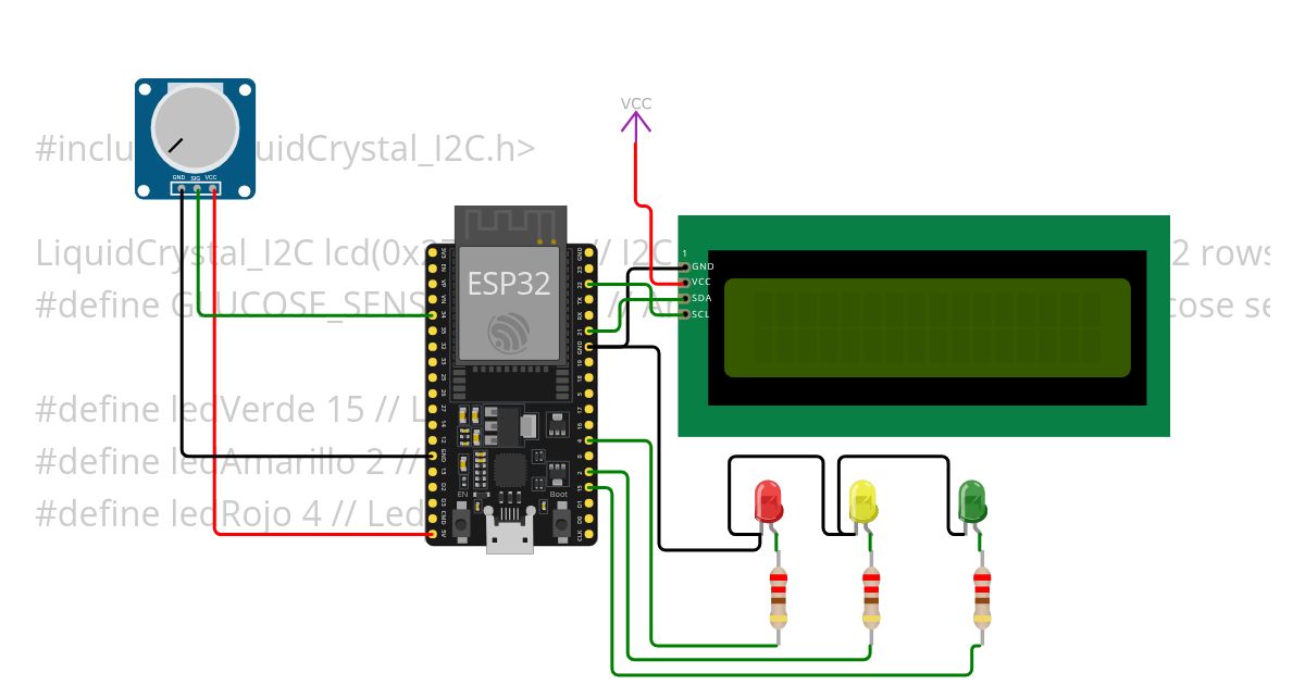 medidor de glucosa con pantalla LCD simulation