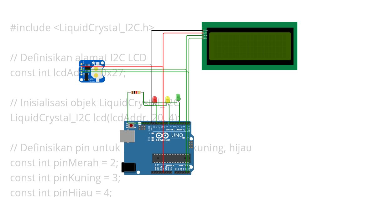 Ilham fyp lampu merah kuning hijau simulation