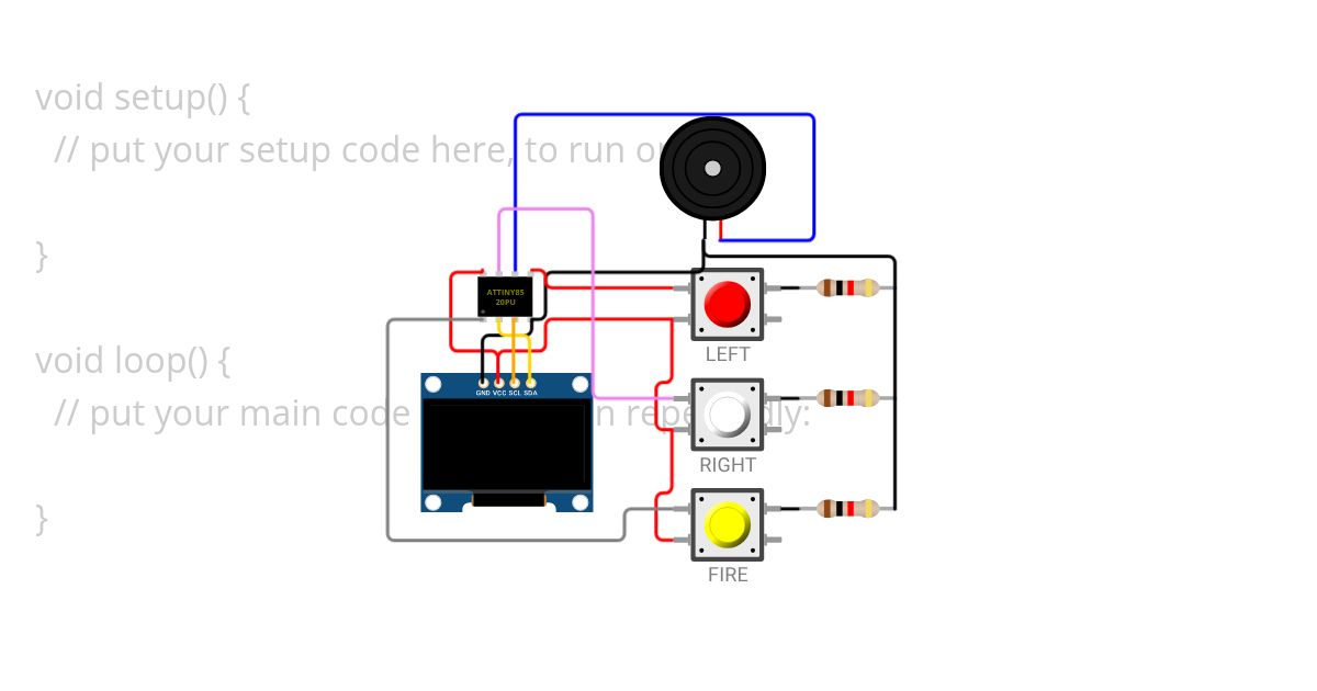 attiny85 game (not code) simulation