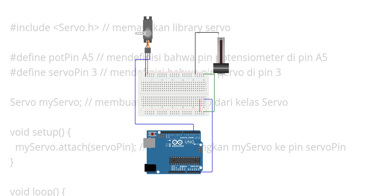 motor servo dan potensio Copy simulation