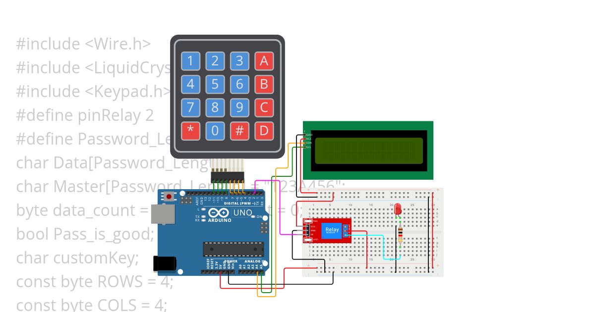 KEYPAD-LCD-RELAY XII F4 simulation