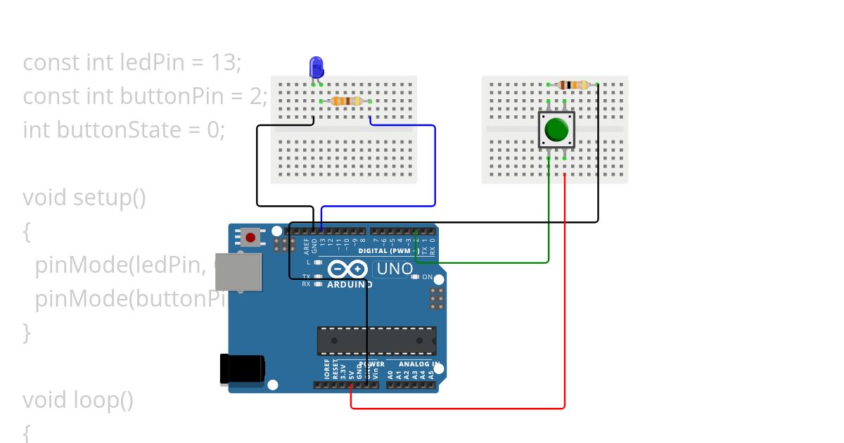 Arduino Button LED simulation