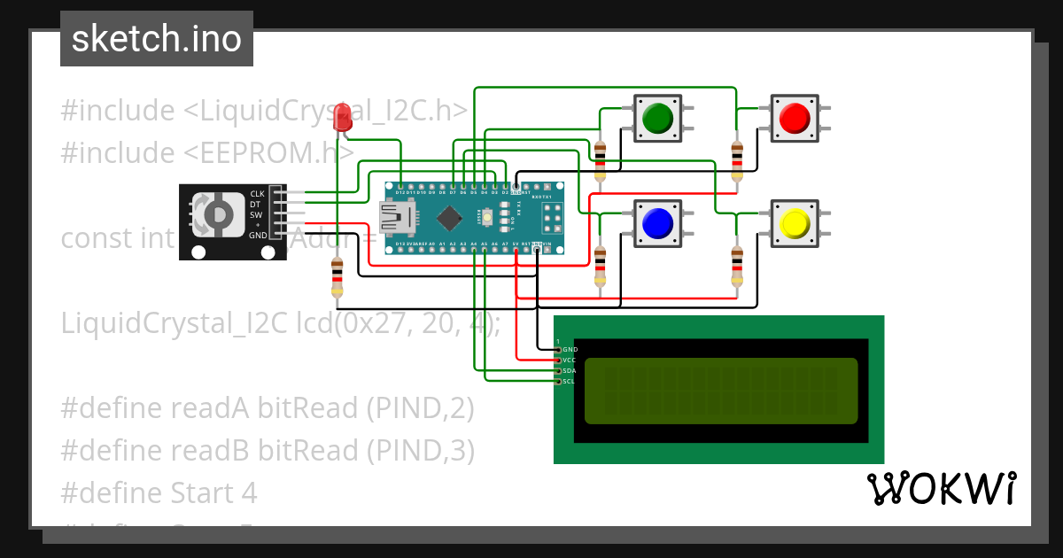 Gulung_Pita_Encoder_4Button - Wokwi ESP32, STM32, Arduino Simulator