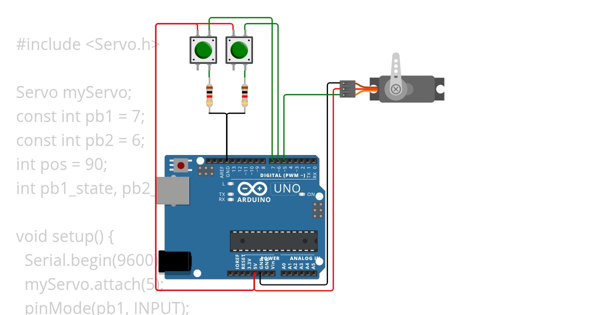 servo 2 button simulation