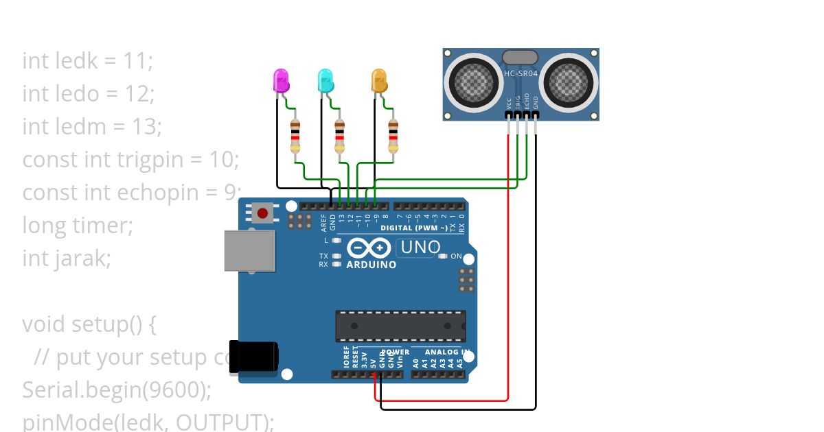 LED JARAK SENSOR simulation