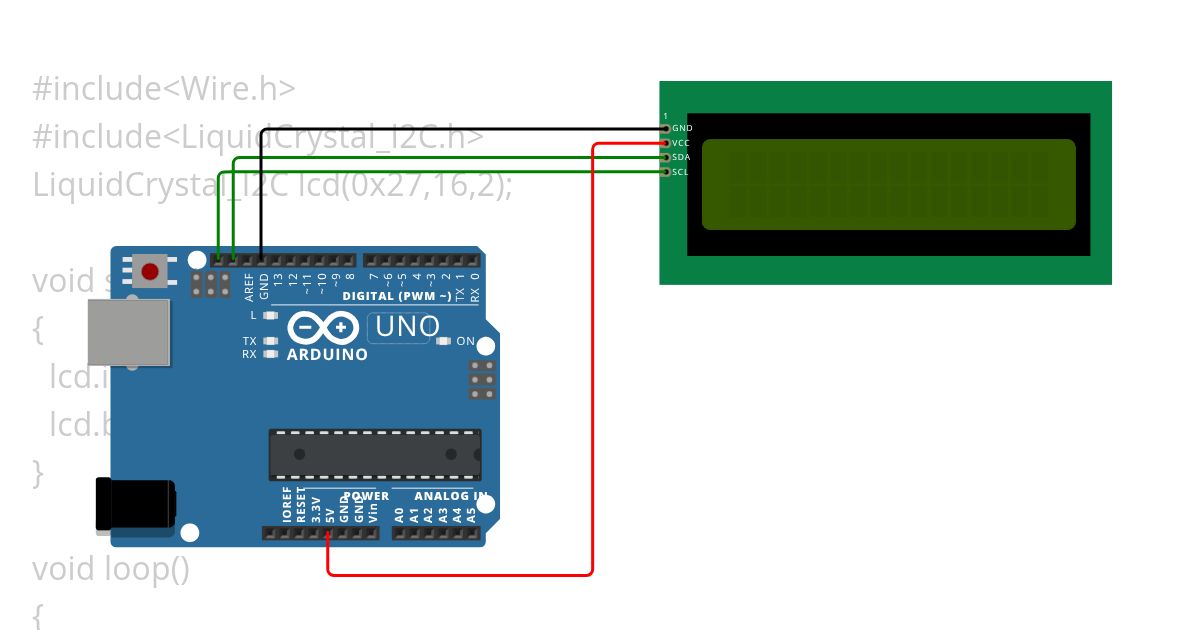 LCD I2C simulation