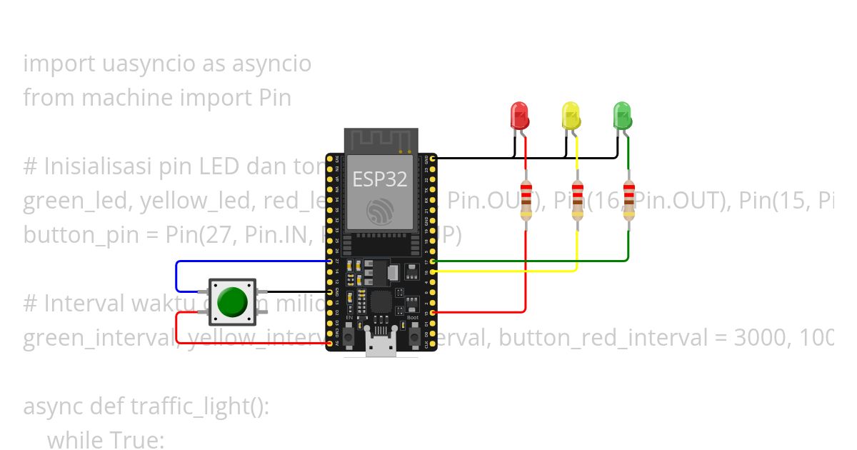 micropython traffic light simulation