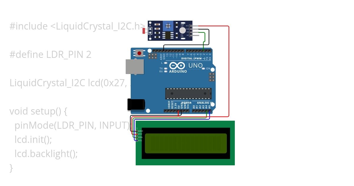 Sensor de Luminosidade Digital simulation