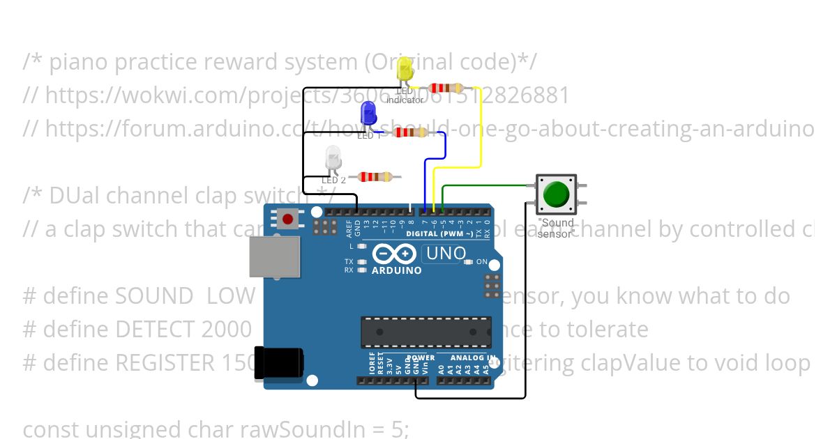 Dual Channel Clap Switch (no LCD) simulation