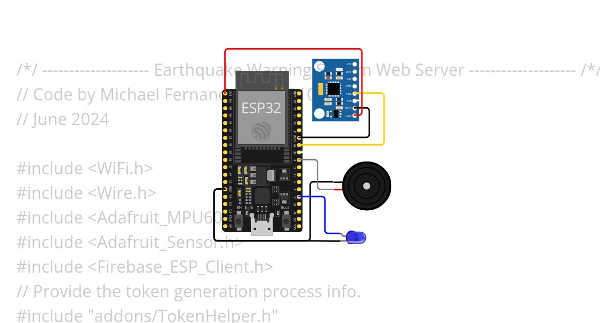 Esp32 Firebase Earthquake Warning simulation
