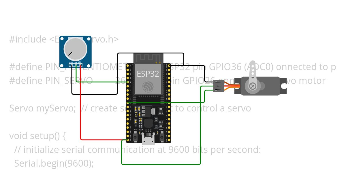 Servo motor+Potentiometer Simulator simulation