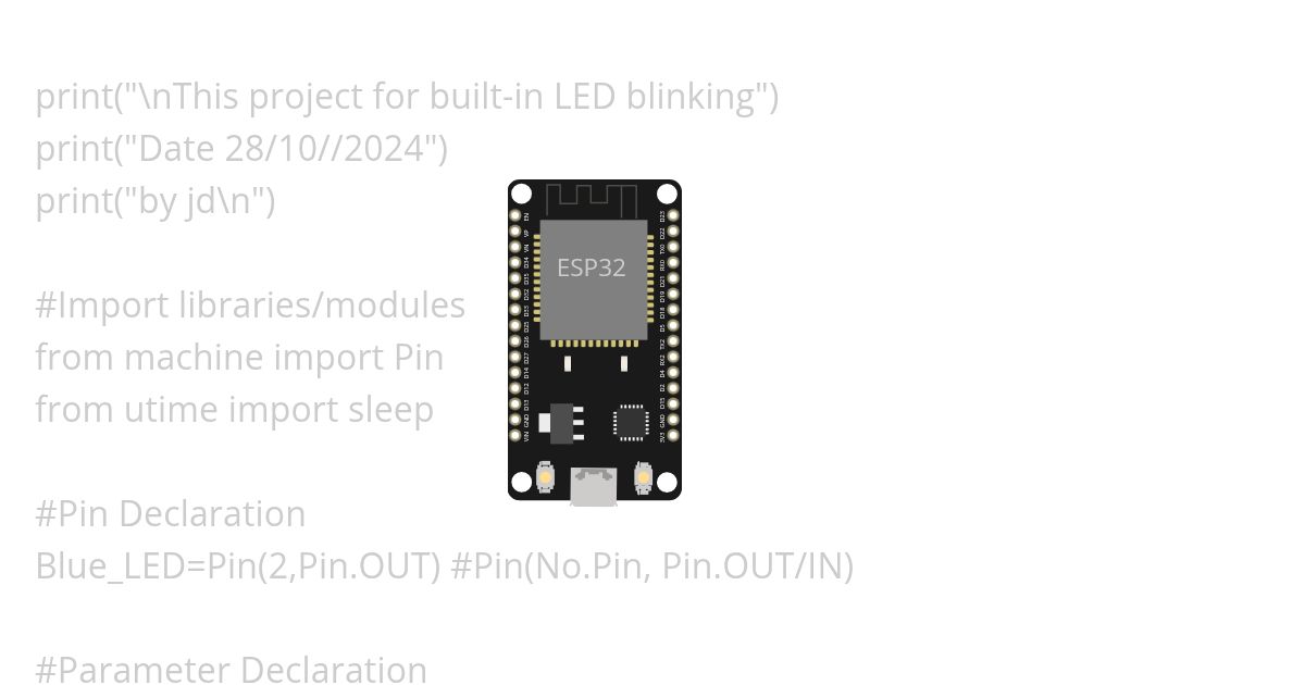built in LED blinking simulation